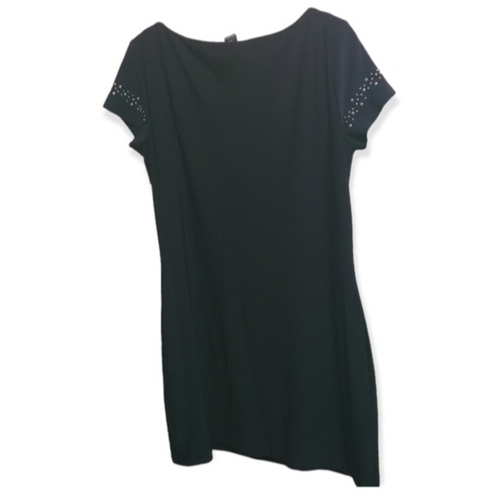 White House Black Market Black Dress with Gold Accents - Picture 3 of 7